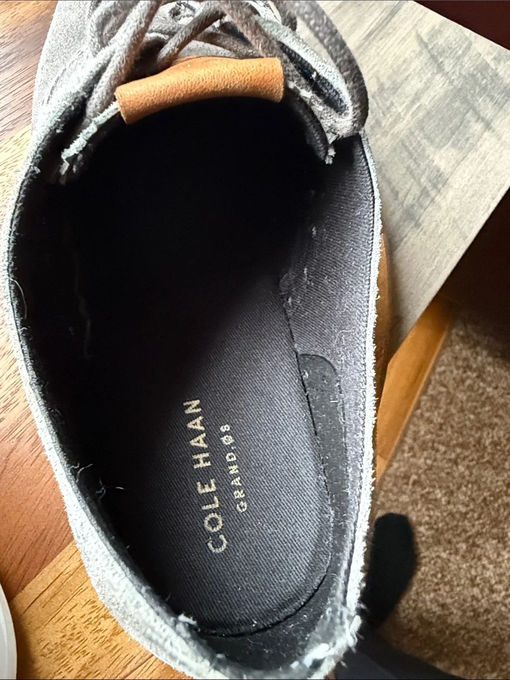 Cole Haan Gray Suede Wingtip Derby Sneakers